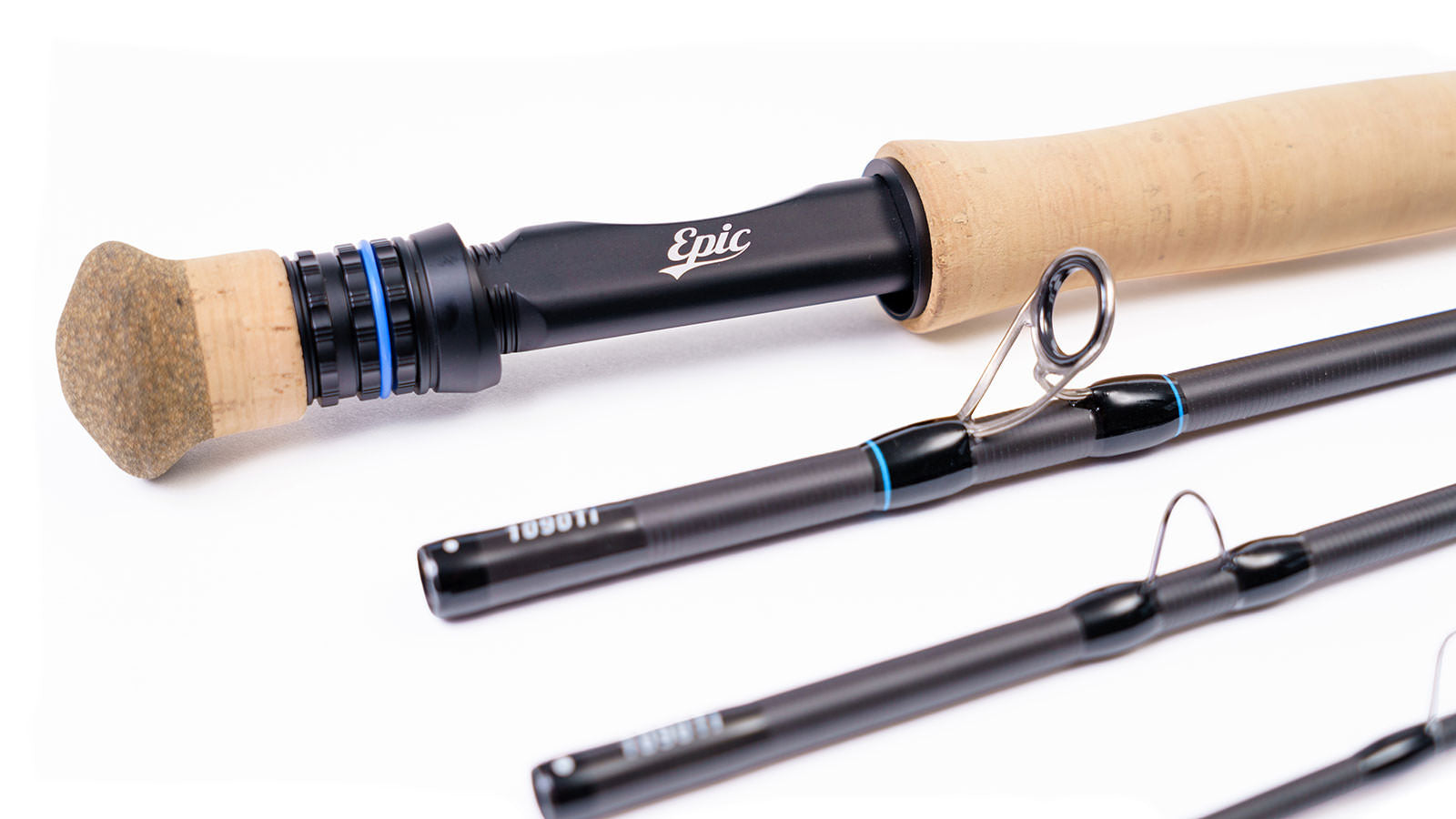 Premium grade cork grip on fly rod