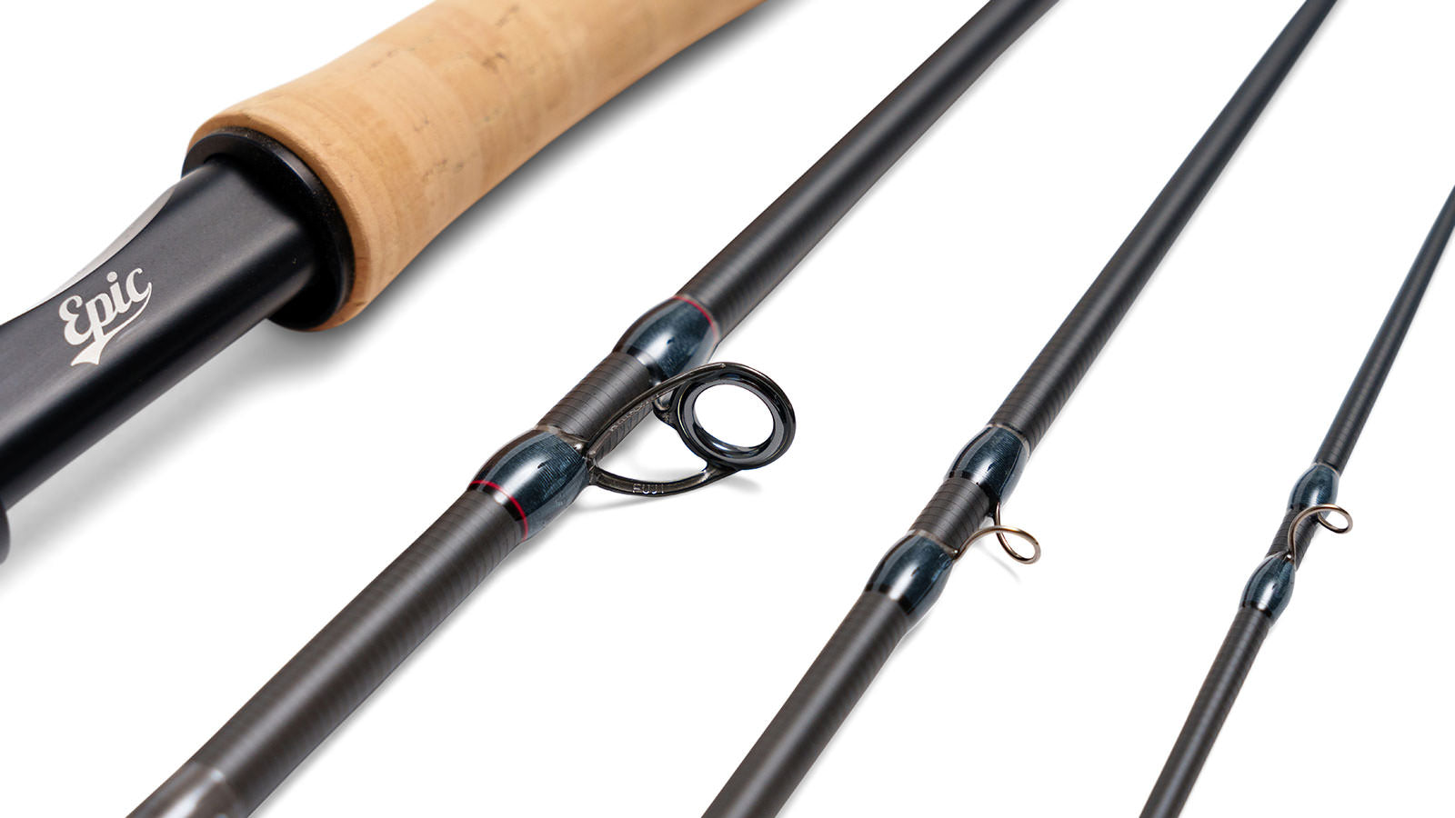 Dry fly fishing rod with titanium stripping guide