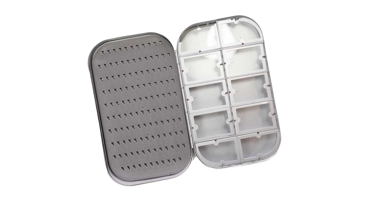 Aluminium 3 1/2 inch Fly Fishing Compartment Box Flat Foam Can be